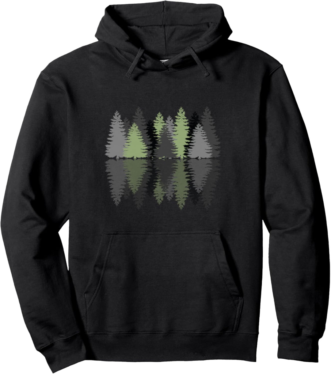 Waldreflexion Naturbäume Wälder Pullover Hoodie