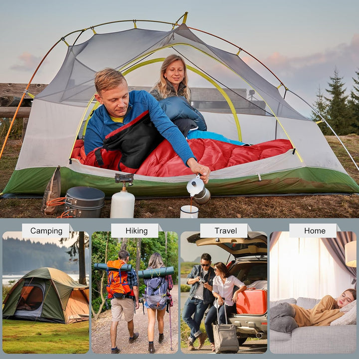 Schlafsack 3-4 Jahreszeiten,Schlafsack Outdoor für Erwachsene und Kinder,Schlafsäcke für Tragbare Re