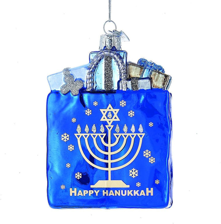 Kurt Adler 10,2 cm Noble Gems Happy Hanukkah Glas Geschenk Tüte Ornament