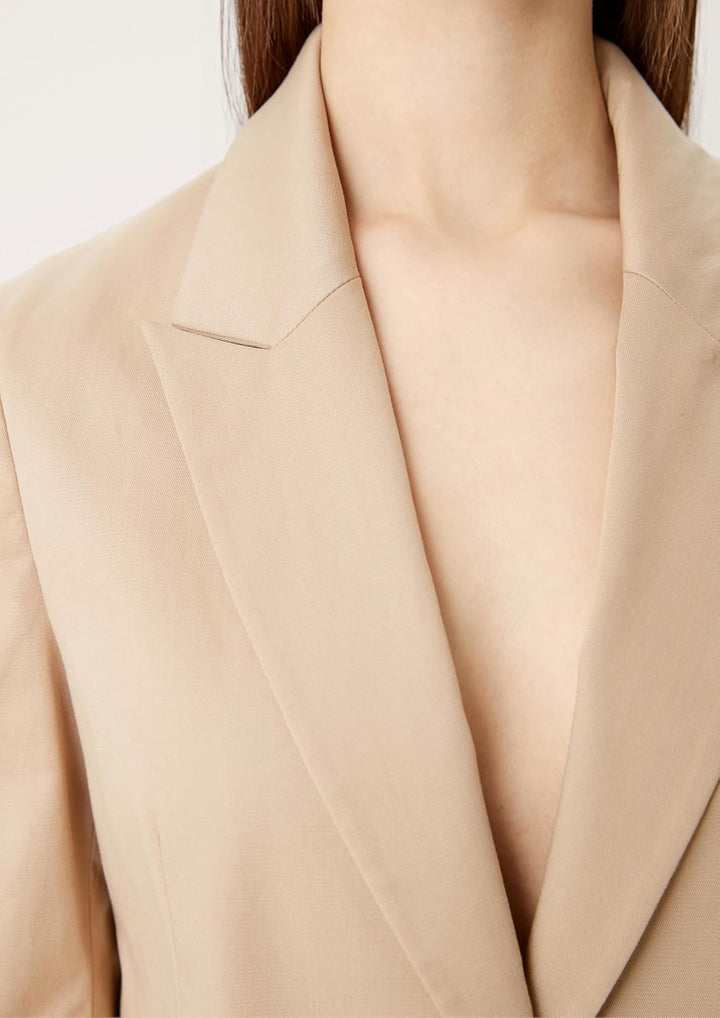 s.Oliver BLACK LABEL Damen Langarm Regular Fit Blazer 40 Beige, 40 Beige