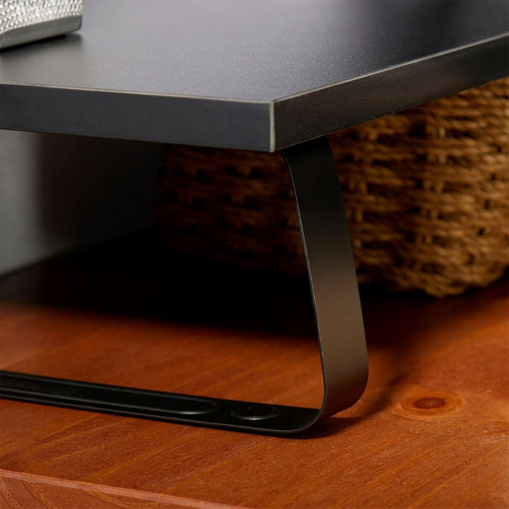 IDIMEX Monitorständer Milford - Desktop-Organizer, Schwarz, 100x27x13 cm, Belastbar bis 20kg, Modern