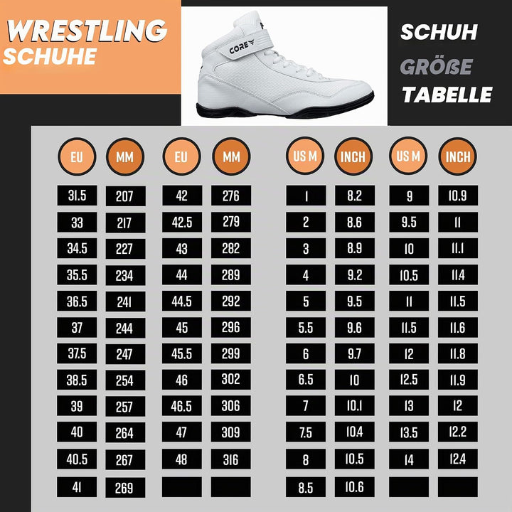 CORE Ringerschuhe für Herren, Damen und Kinder – rutschfeste Kampfsportschuhe – Robuste Trainingssch