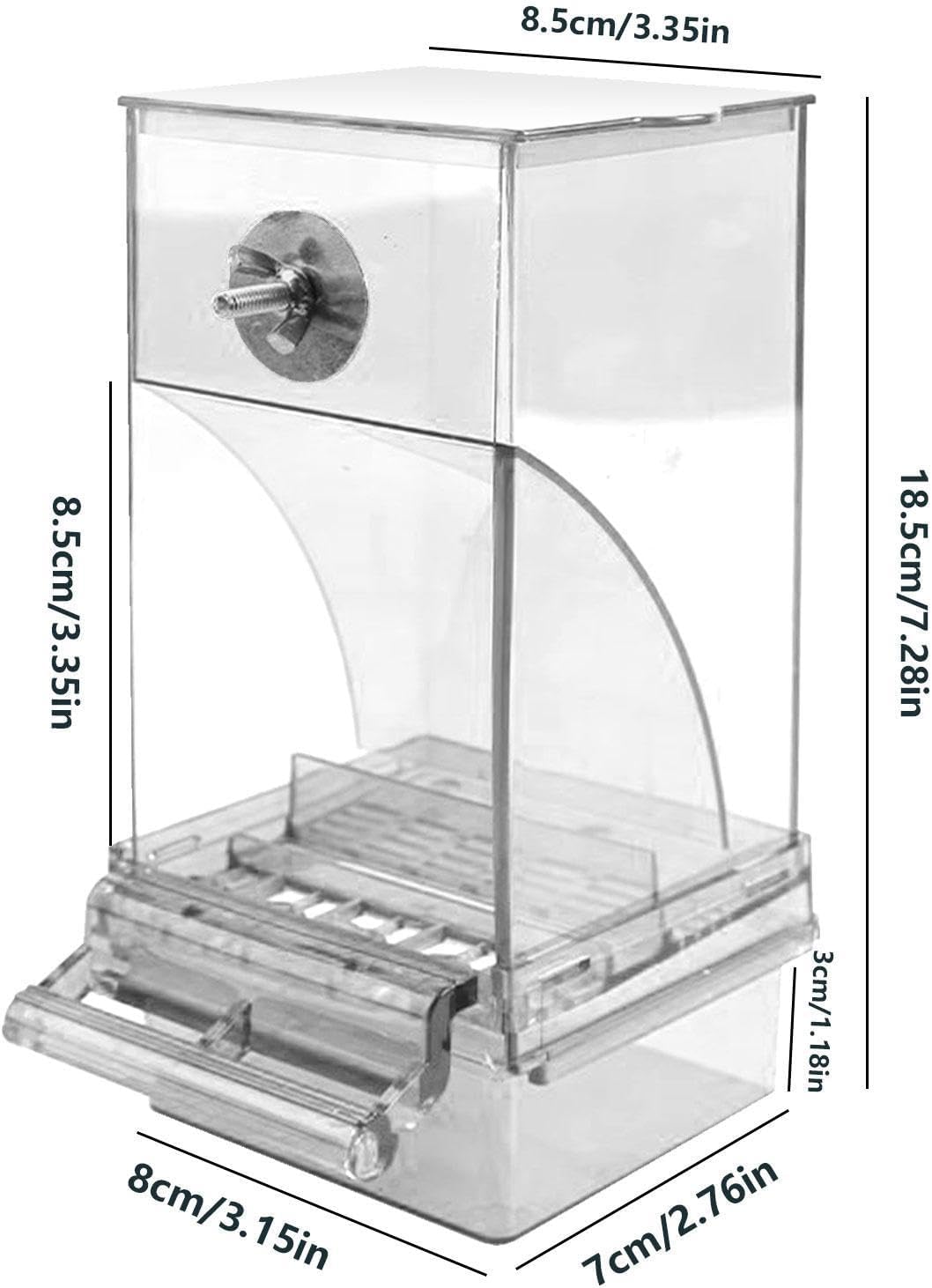 Vogelfutterspender Transparenter grosser Acryl-Futterbehälter | Automatischer Vogel-Futterbehälter F