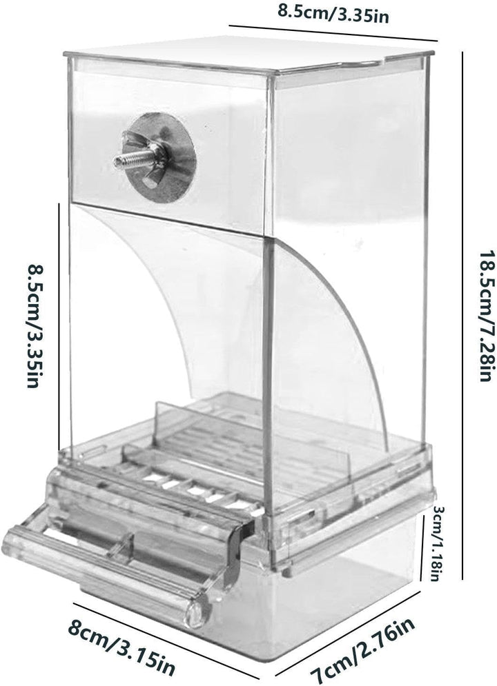 Vogelfutterspender Transparenter grosser Acryl-Futterbehälter | Automatischer Vogel-Futterbehälter F