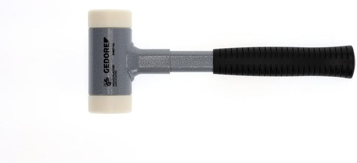 GEDORE 8829250 Rückschlagfreier Schonhammer, Ø 50 mm, Stahlrohrstiel, Austauschbare Polyamid-Köpfe K