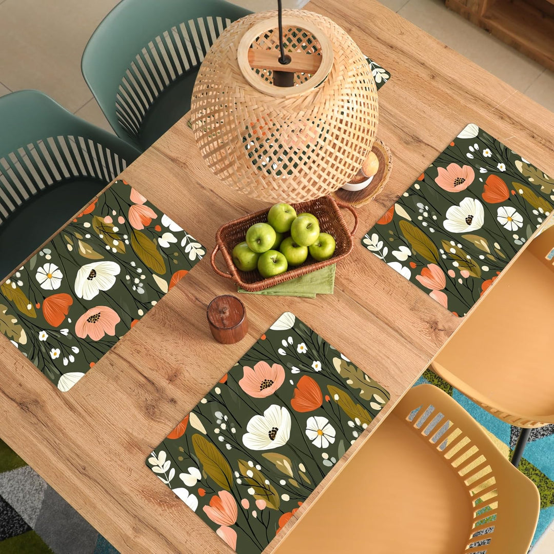 KitchenYeah© Platzsets Abwaschbar 6-Teilig 45x30 cm Tischsets Platzdeckchen rutschfeste Platzset Unt