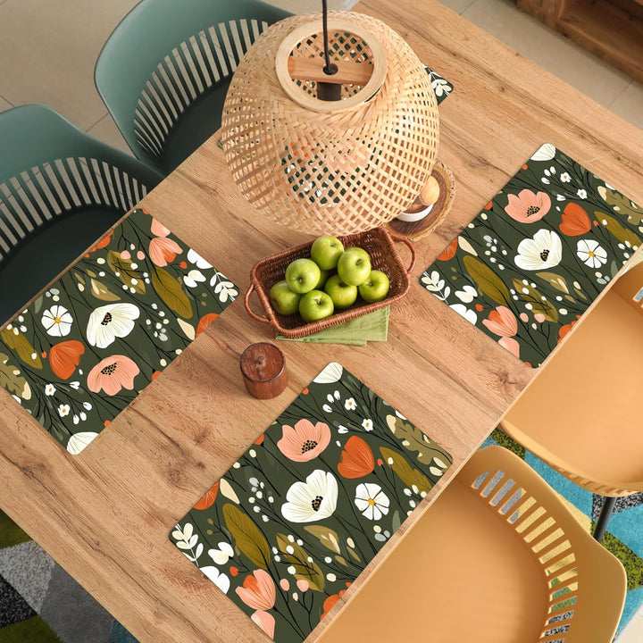 KitchenYeah© Platzsets Abwaschbar 6-Teilig 45x30 cm Tischsets Platzdeckchen rutschfeste Platzset Unt
