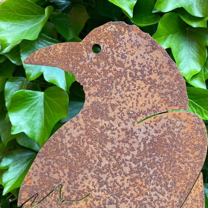 Crispe home & garden Gartenstecker Edelrost - Vogel Rabe - Höhe 34 cm, Rabe