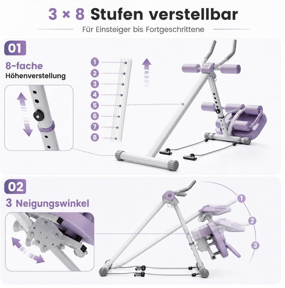 Abdominal Trainer Bauchtrainer Adjustable Abs Trainer for Home Gym Ganzkörpertrainer Foldable MAX 15
