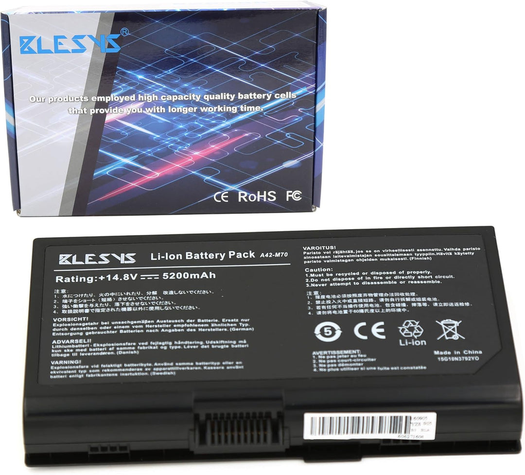 BLESYS 14.8V A42-M70 Akku für ASUS M70V X71 G71 X72 N70SV Serie Laptop 4400mAh