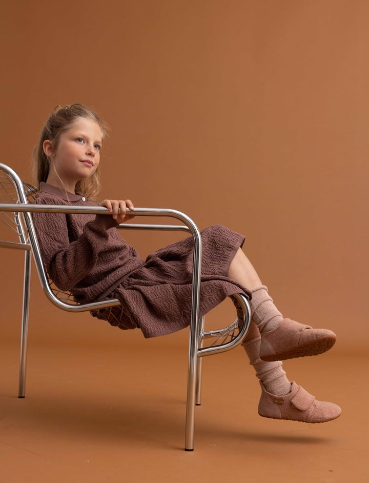 Bisgaard Unisex Kinder Casual Wool Slipper 23 EU Schmal Rose, 23 EU Schmal Rose