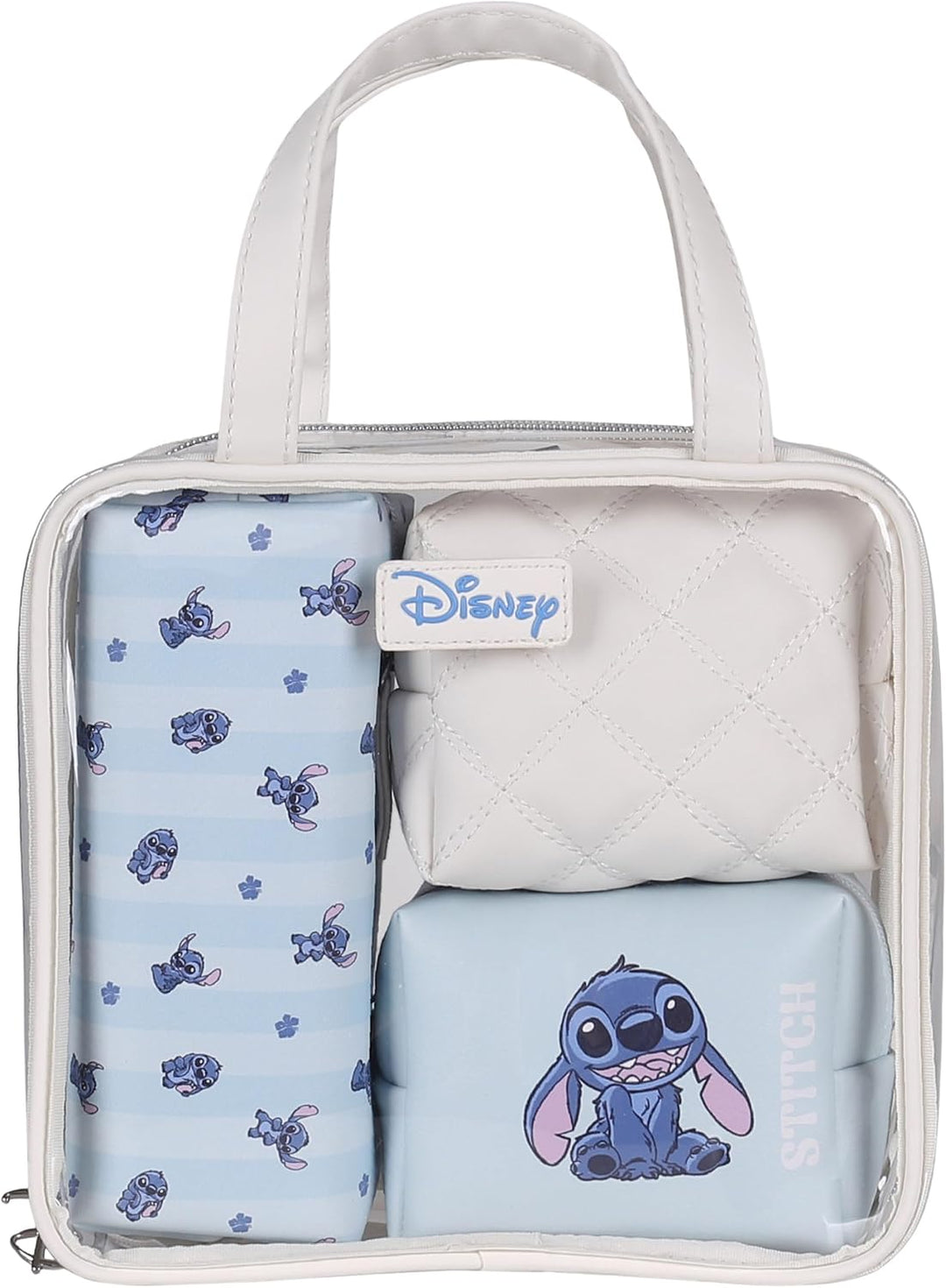 Disney Stitch Reise-Kosmetiktaschen, 4er-Set, beige und blau (Stitch), Stitch