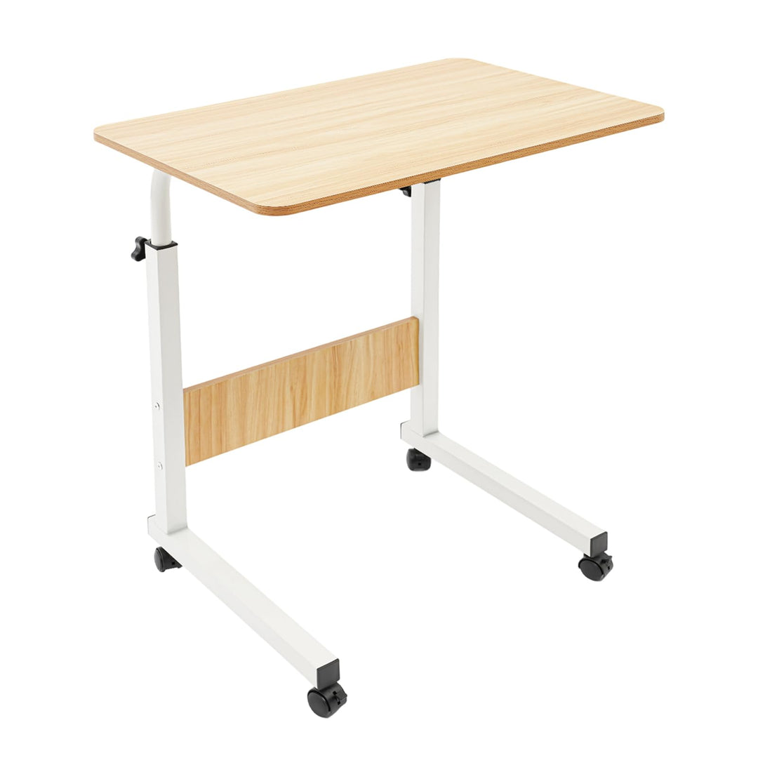 SHZICMY Beistelltisch, C-Form Sofatisch mit Rollen 70-90cm Höhenverstellbar mobiler Kaffeetisch Lapt