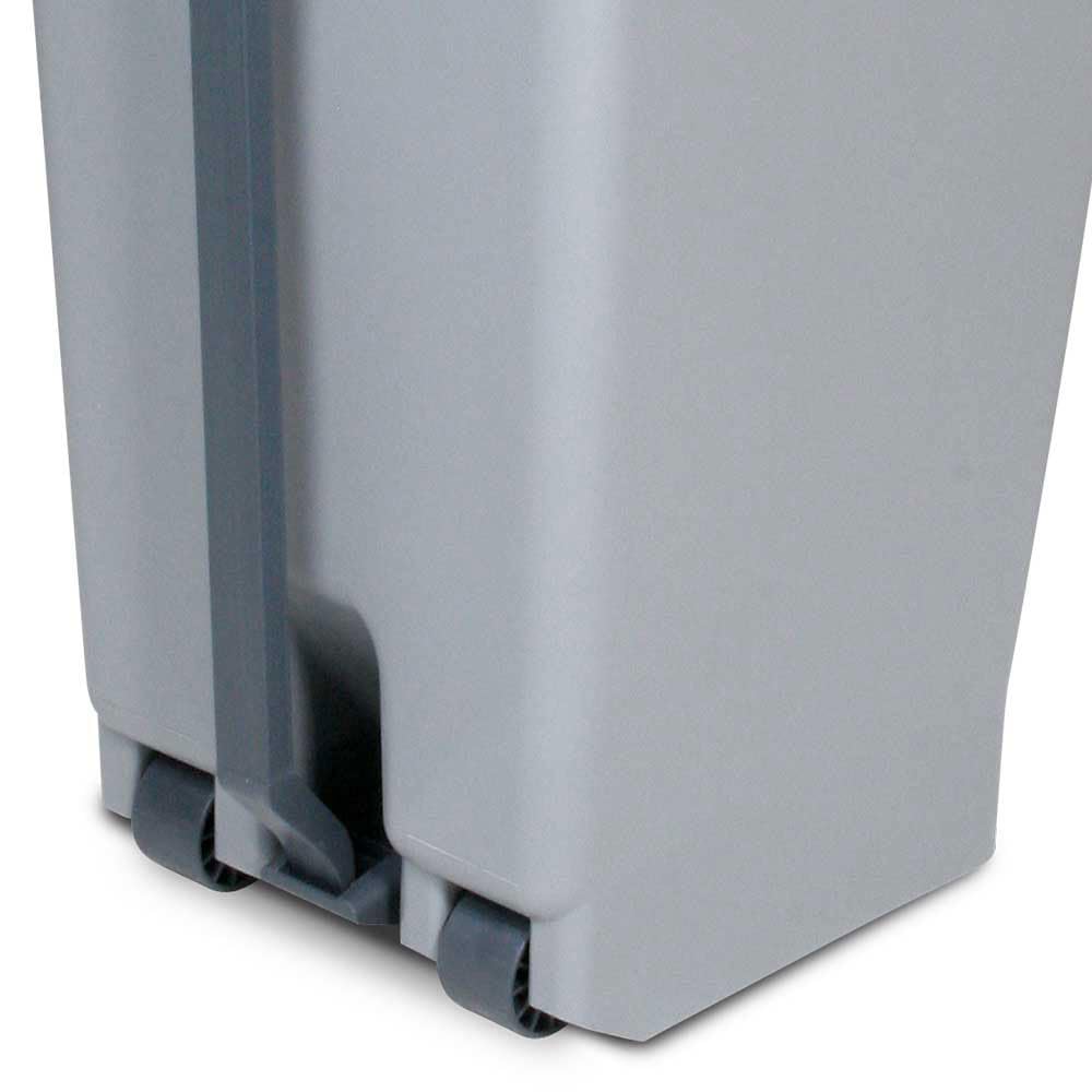 BRB Tretabfalleimer mit Rollen, Inhalt 60 Liter, HxBxT 700x380x490 mm (grau/schwarz), grau/schwarz
