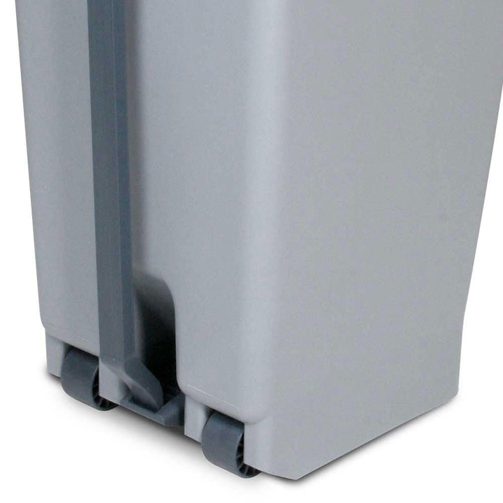 BRB Tretabfalleimer mit Rollen, Inhalt 60 Liter, HxBxT 700x380x490 mm (grau/schwarz), grau/schwarz