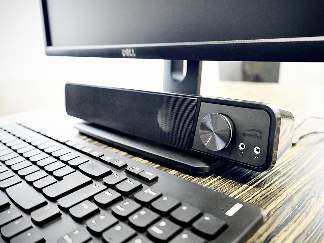 Speedlink BRIO Stereo Soundbar – Computer-Soundbar, exzellente Audioqualität, 12 Watt, 2x 3,5mm-Klin