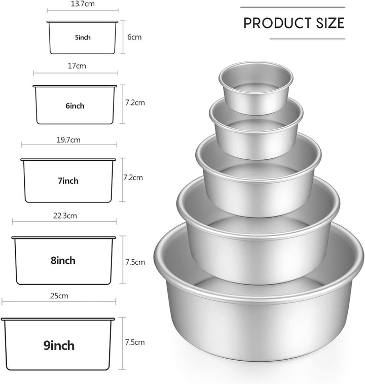 Gesentur Kuchenform Rund Backformen Set aus Eloxiertem Aluminium Antihaftbeschichtung, mit Boden Abn