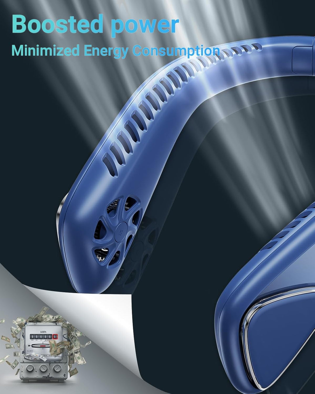 Jialexin Tragbarer Nackenventilator, Hals Ventilator Wiederaufladbar mit 6000mah, Persönlicher Venti