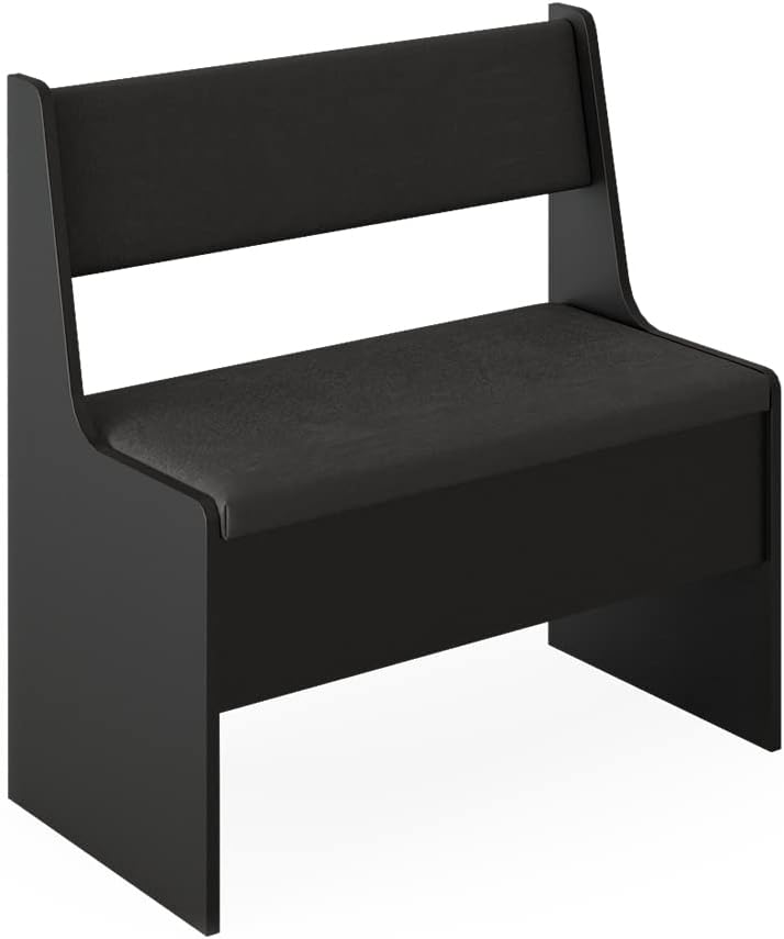 Vicco Esszimmer-Bank Roman, Bank für die Essecke, Schwarz, 76.6 x 41.5 cm Schwarz Bank 77 cm, Schwar