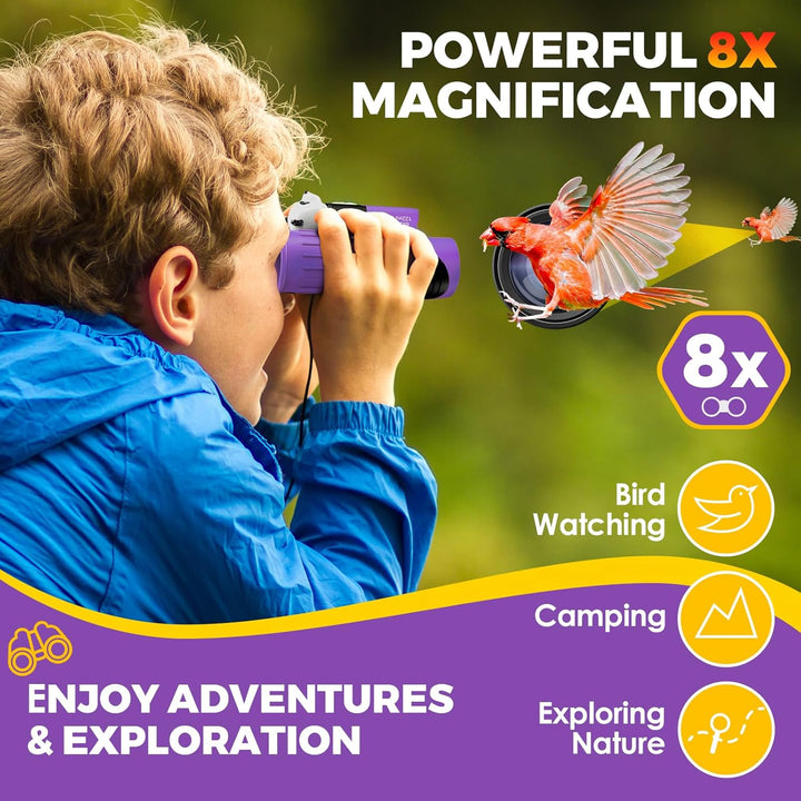 Fernglas für Kinder, Spielzeug für 3–12 Jahre alte Mädchen und Jungen, Vogelbeobachtung, Wandern, 4,