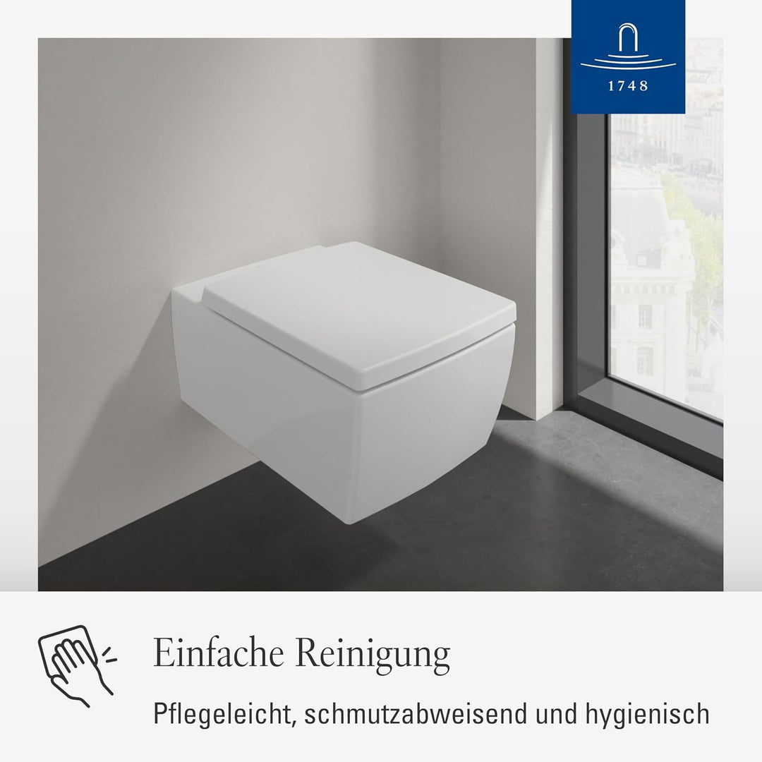 Villeroy & Boch WC-Sitz Memento 2.0 - Toilettendeckel Weiss glänzend mit Absenkautomatik - Abnehmbar