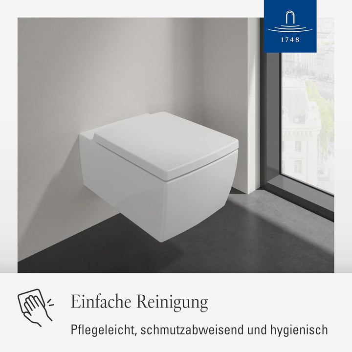 Villeroy & Boch WC-Sitz Memento 2.0 - Toilettendeckel Weiss glänzend mit Absenkautomatik - Abnehmbar