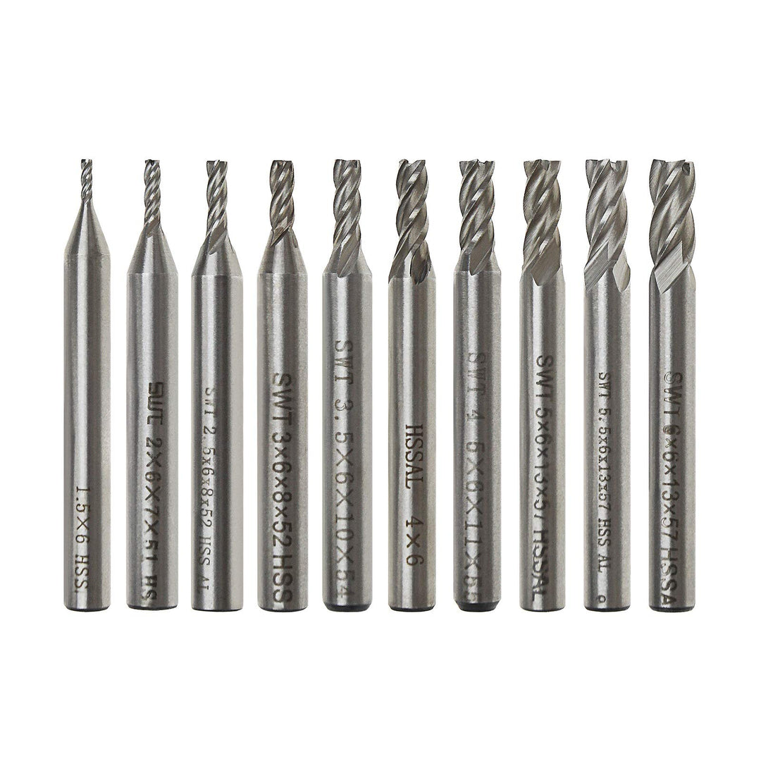 OTOTEC Schaftfräser mit geradem Schaft, HSS, 4 Rillen, 1,5 bis 6 mm Durchmesser, 6 mm Griff für Holz