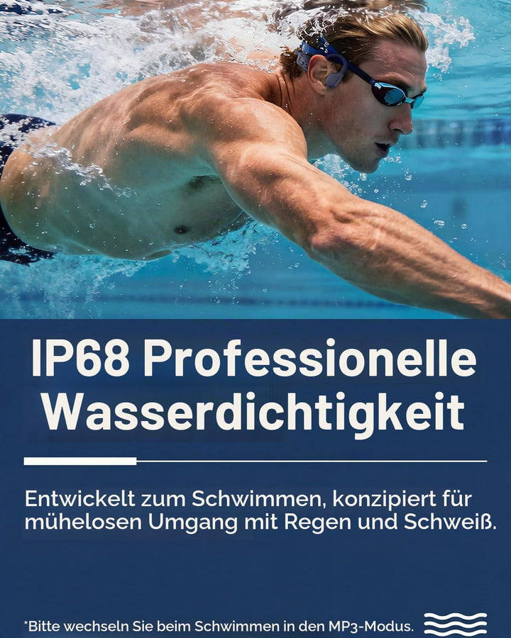 MONODEAL Knochenschall Kopfhörer Schwimmen, knochenschall kopfhörer IPX8 wasserdicht mit MP3-Player