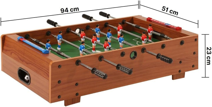 Mini-Kickertisch als praktische Auflage für Tisch oder Boden mit kindersicheren Teleskopstangen Grös