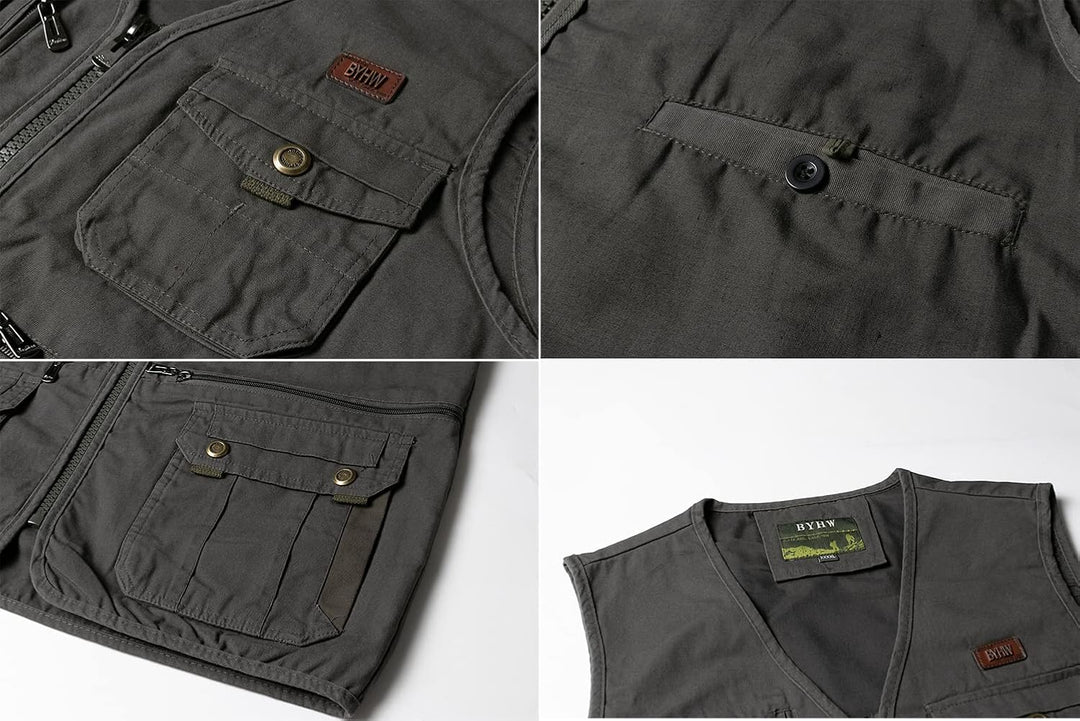 Oralidera Herren Anglerweste Ärmellos Jacke Outdoor Weste Jagdweste Sommer Herrenwesten Sportlich Fo