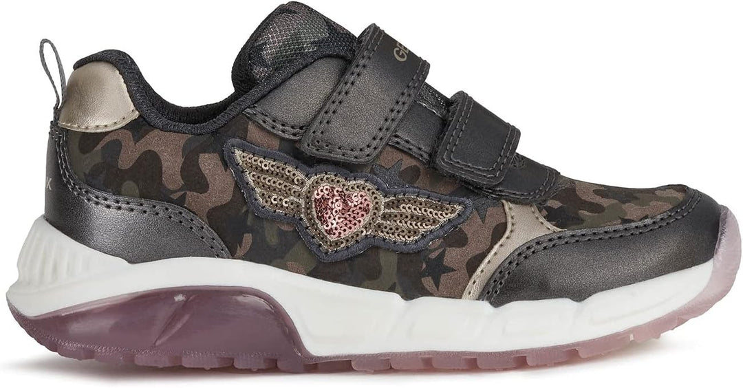 Geox Mädchen J Spaziale Girl A Sneaker 30 EU Dk Grey, 30 EU Dk Grey