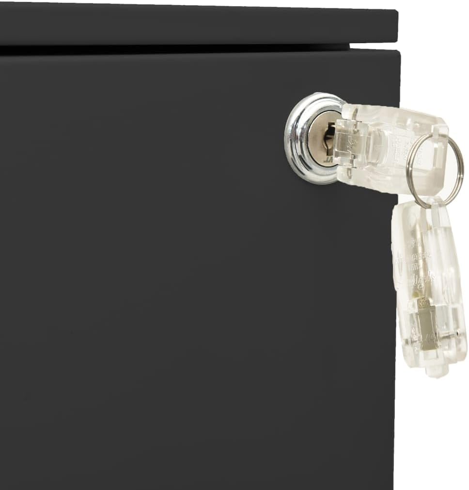 vidaXL Aktenschrank mit Rollen Rollcontainer Bürocontainer Schubladenschrank Büroschrank Stahlschran