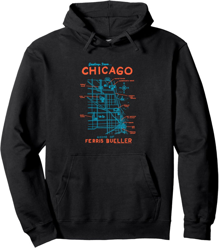 Ferris Bueller's Day Off Chicago Karte Pullover Hoodie