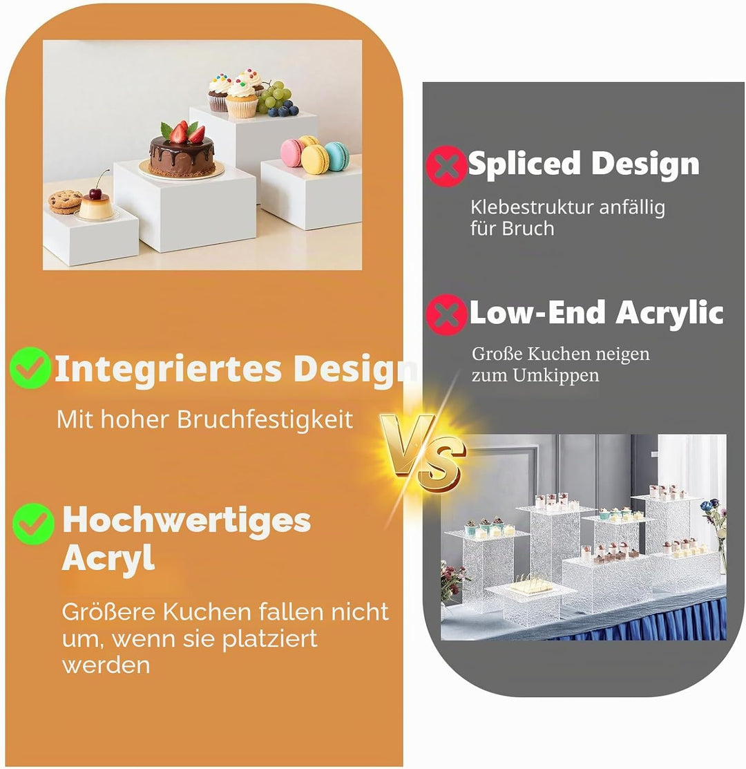 Buffet Ständer, 6 Stück 3 4 5 6 7 8 Zoll Acryl Risers Sockel Podest Deko Erhöhungen Tortenständer Pr