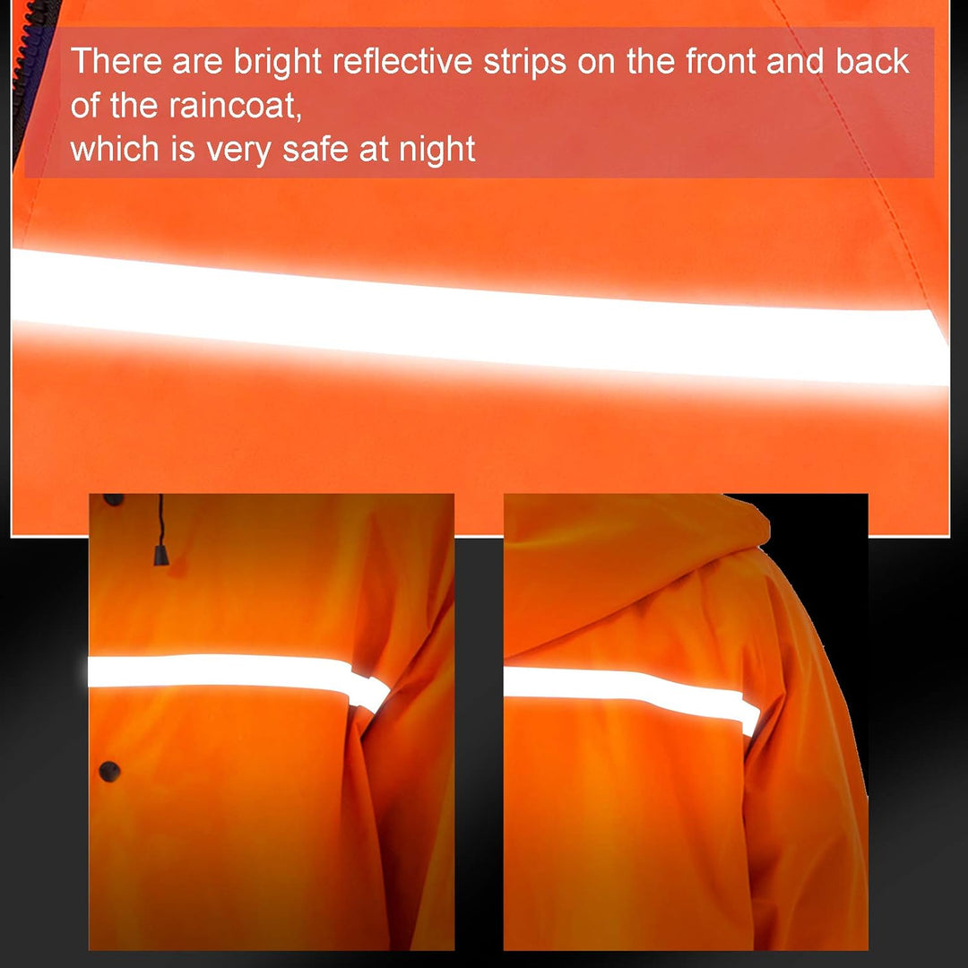 ioutdoor Regenmantel 100% Wasserdicht, der Extra Lange Regenschutz mit Taschen/Reflexstreifen/Kordel