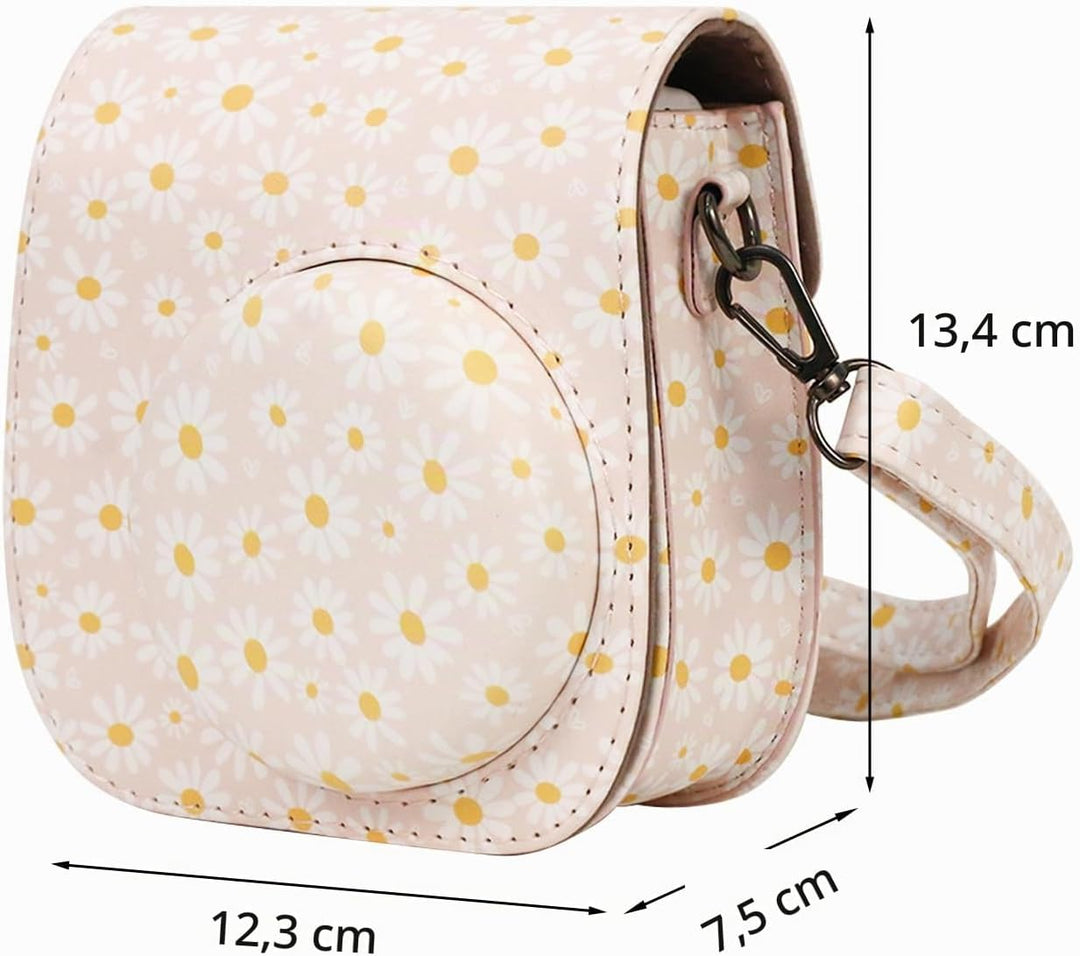 Schutzhülle kompatibel mit Fujiilm Mini 12 11 9 8 8+ Sofortbildkamera, Kameratasche aus PU-Leder mit