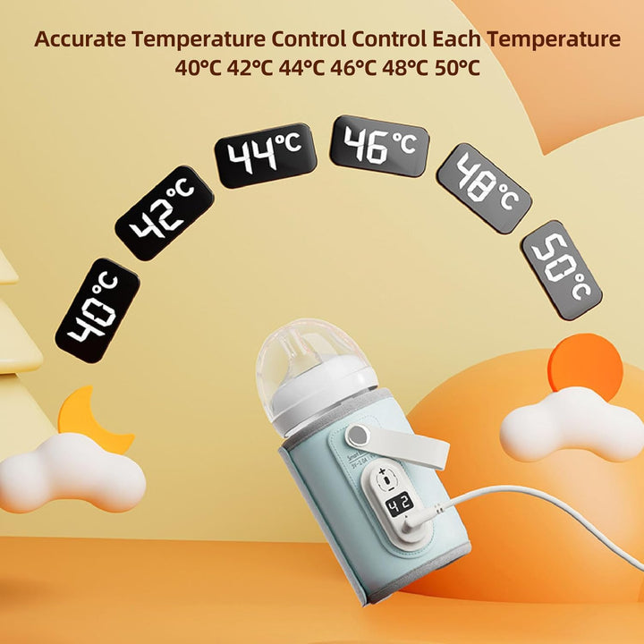 Tosuny USB -Milchflaschenwärmer, Schnelles Erwärmen 6 Einstellbare Temperaturniveaus, Babymilchwärme