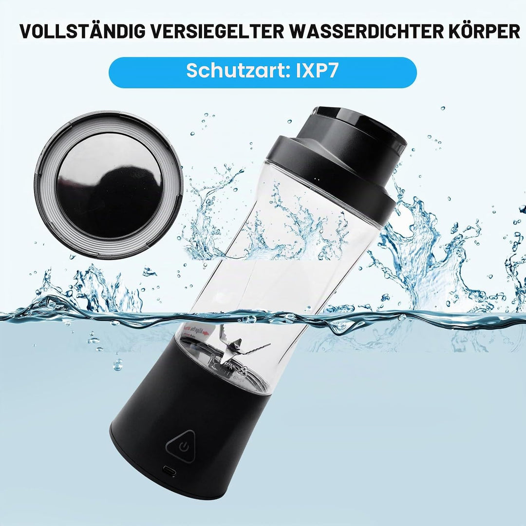 700ml Tragbarer Mixer Smoothie Maker to Go, Mini Standmixer Smoothie Maker mit 6-Klingen, 6000mAh US