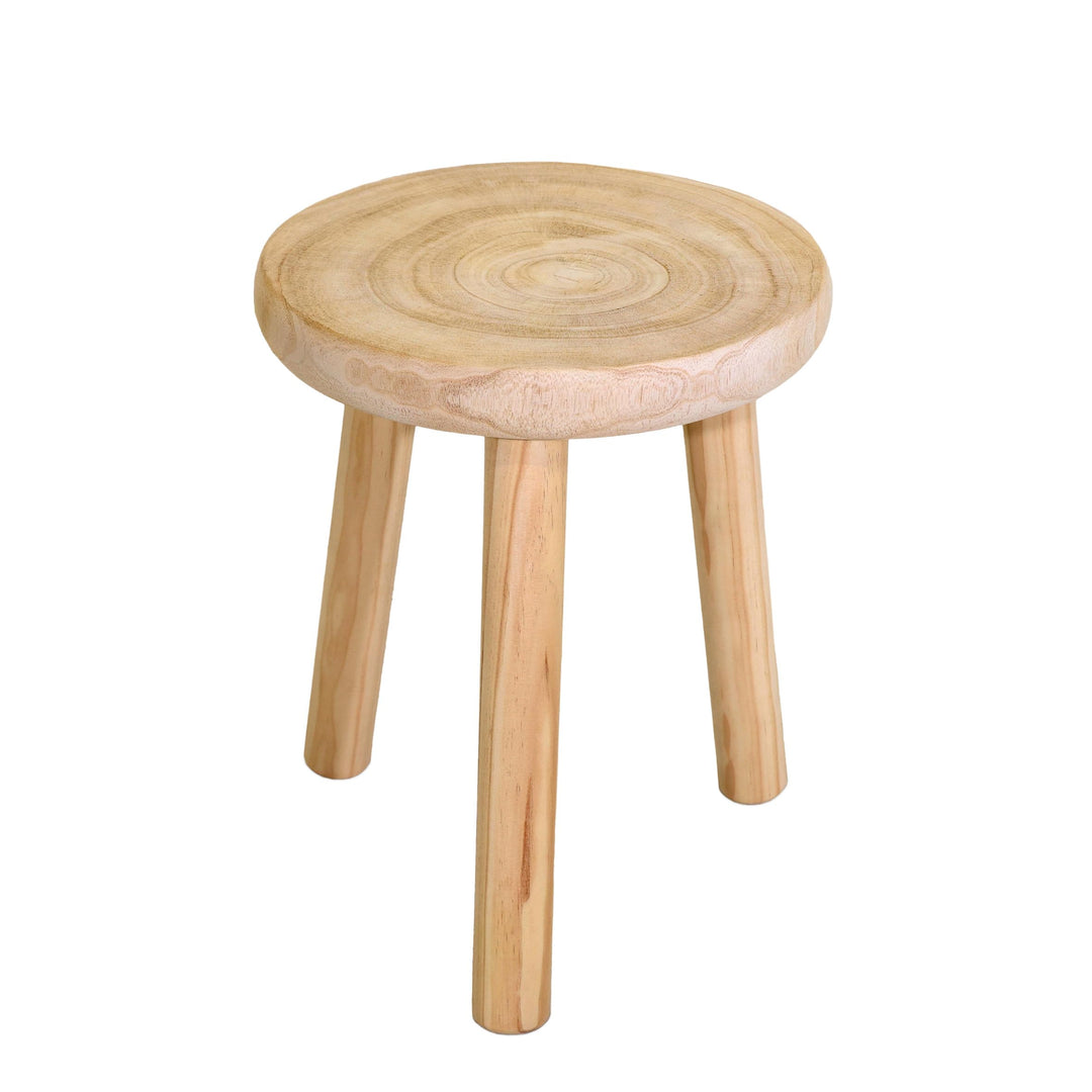 Spetebo Holz Blumenhocker mit 3 Beinen - Ø 35 cm - Deko Hocker rund naturbelassen - Pflanzenständer
