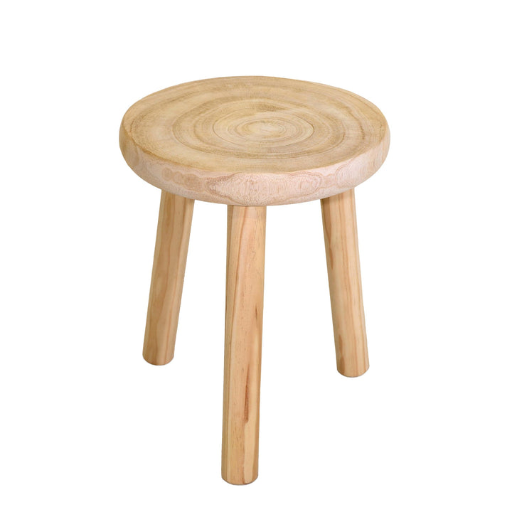 Spetebo Holz Blumenhocker mit 3 Beinen - Ø 35 cm - Deko Hocker rund naturbelassen - Pflanzenständer