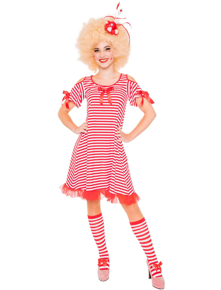 Deiters Kleid Shoulder-Cut mit Schleifen Damen rot/weiss S/M