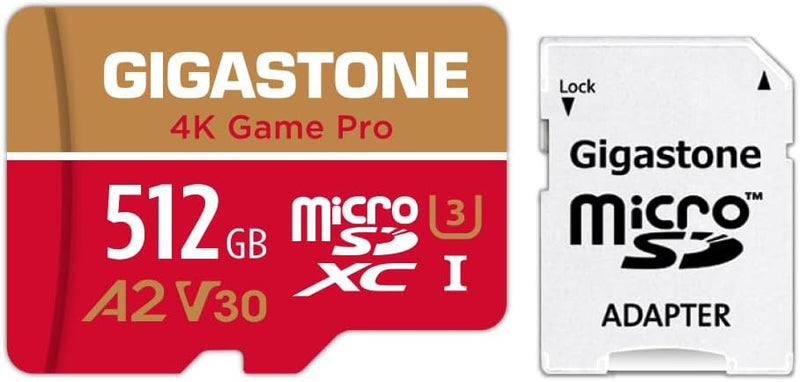 [5 Jahre kostenlose Datenwiederherstellung] Gigastone 4K Game Pro 512GB MicroSDXC Speicherkarte und