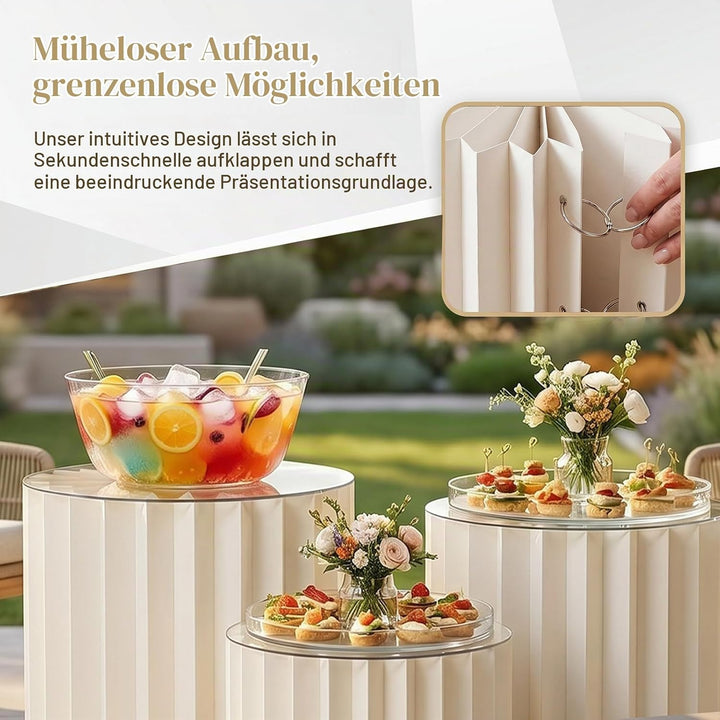 3 Stück Faltbare Dessert Ständer, Buffet Ständer Karton Display