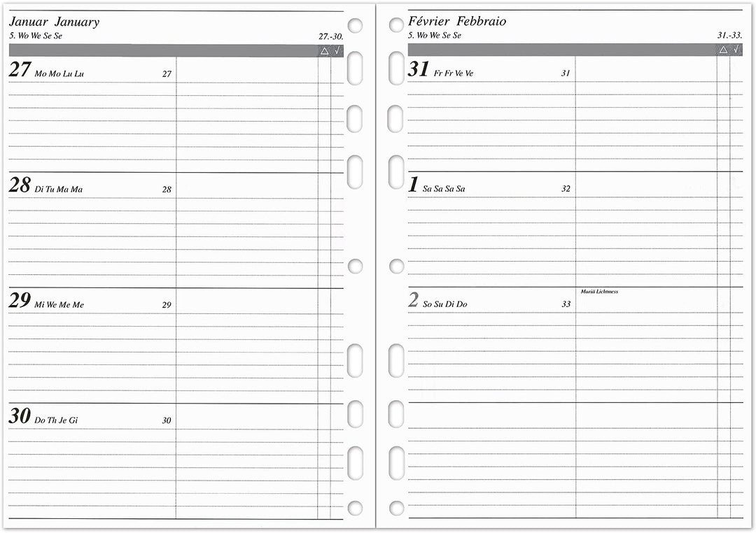ALMADIH Leder A5 Terminplaner mit Ringmechanik Kalender 2024 Schreibblock Premium Rindsleder Braun D