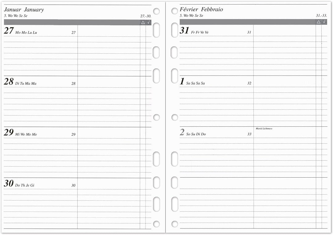 ALMADIH Leder A5 Terminplaner mit Kalender 2024 Schreibblock Premium Rindsleder BV Ledermappe Mappe