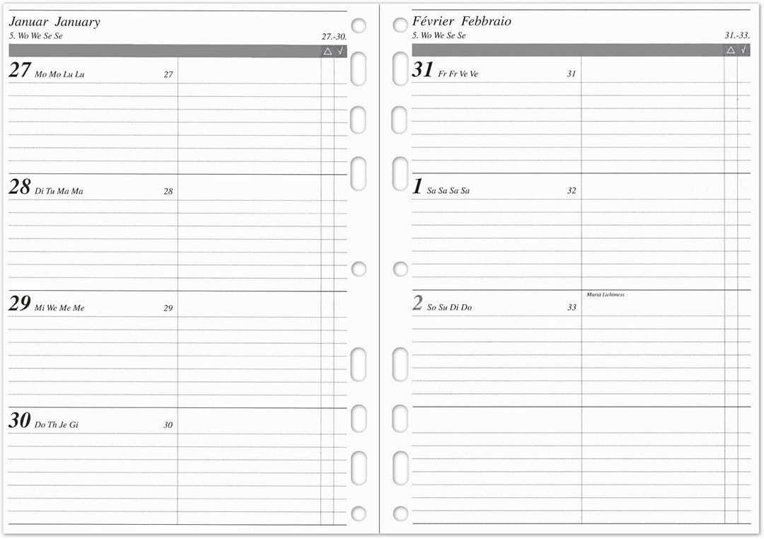 ALMADIH Leder A5 Organizer mit Ringmechanik Reissverschluss, Kalender 2024 Schreibblock Premium Rind