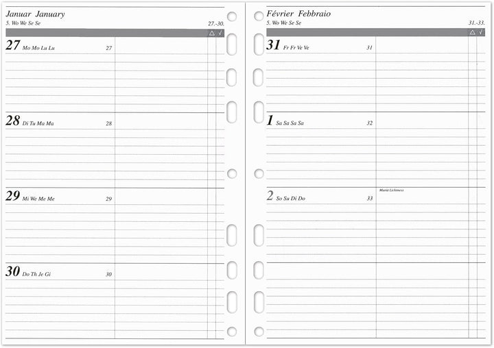 ALMADIH Leder A5 Organizer mit Ringmechanik Reissverschluss, Kalender 2024 Schreibblock Premium Rind