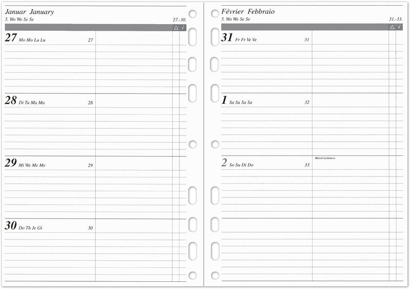 ALMADIH Leder A5 Organizer Ringmechanik Reissverschluss Kalender 2024 Schreibblock Premium Rindslede