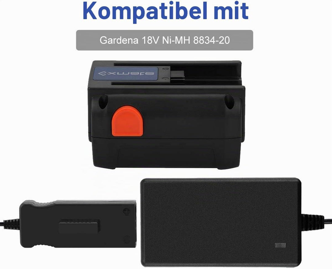 Exmate 18V Ladegerät für Gardena 8834-20 18V NI-MH/NI-Cd Akkus (Nicht für Lithium Akkus)