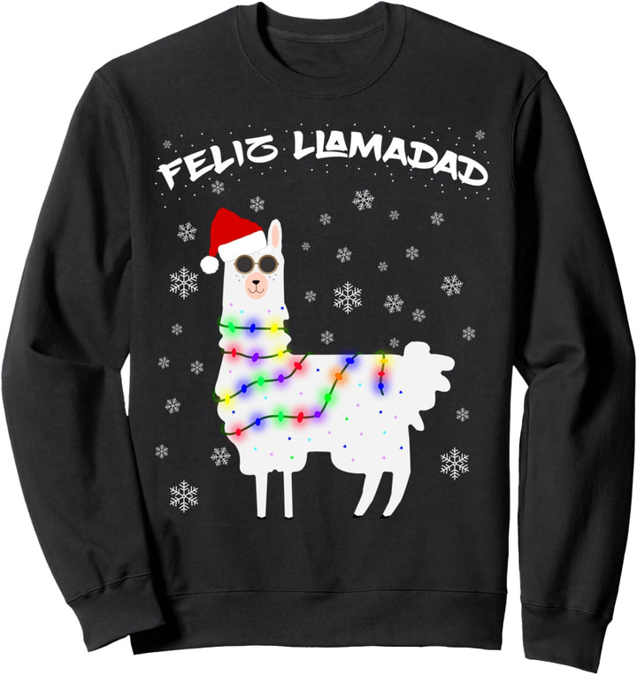 Feliz Llamadad lustiger Lama Christmas Spruch Alpaka Outfit Sweatshirt
